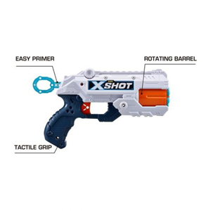 تفنگ اسباب بازی دوقلو ایکس شات X-Shot مدل Zuru X-shot Excel Double Reflex 6 Combo Foam Blaster Pack (16 Darts 3 Cans)_اسباب بازی